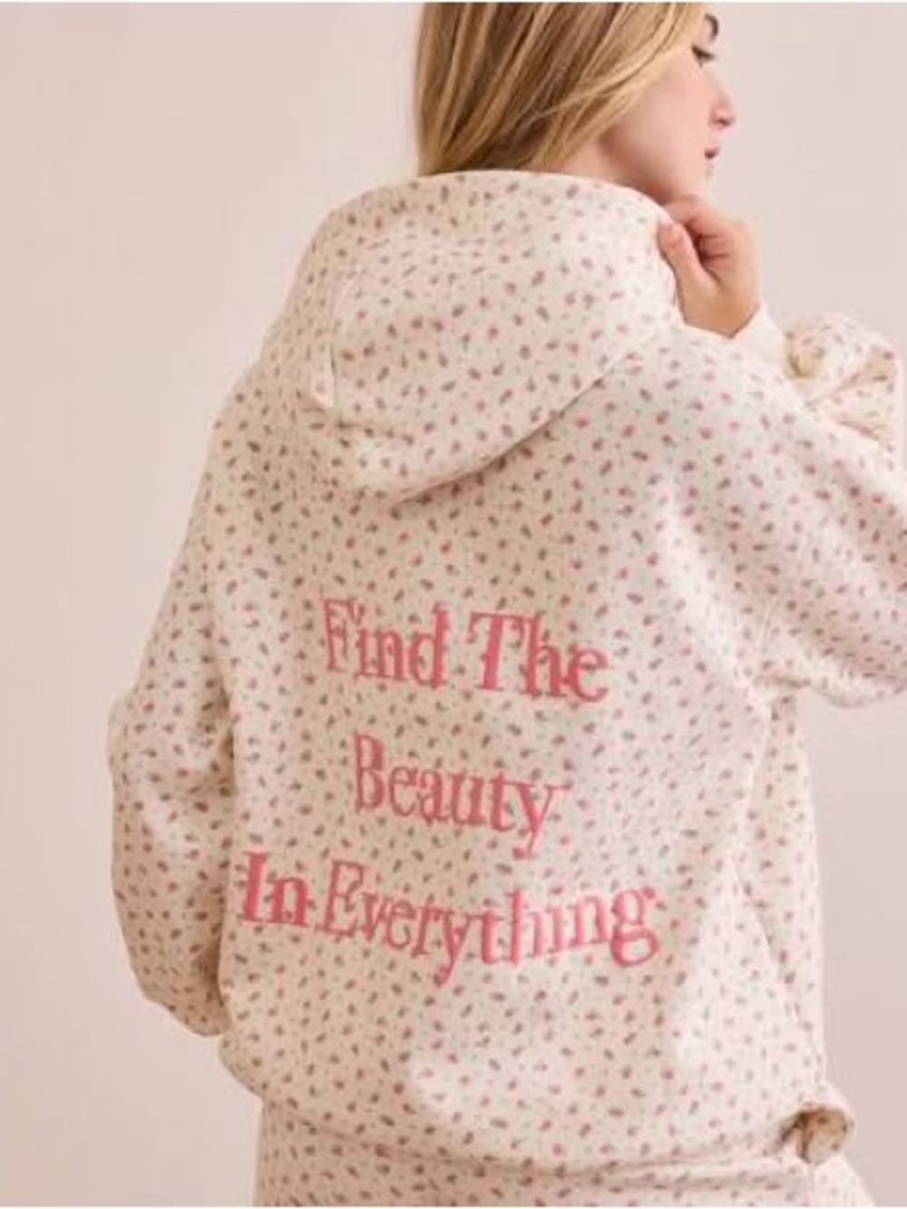 Find The Beauty In Everything Pink Cozy Hooded Robe